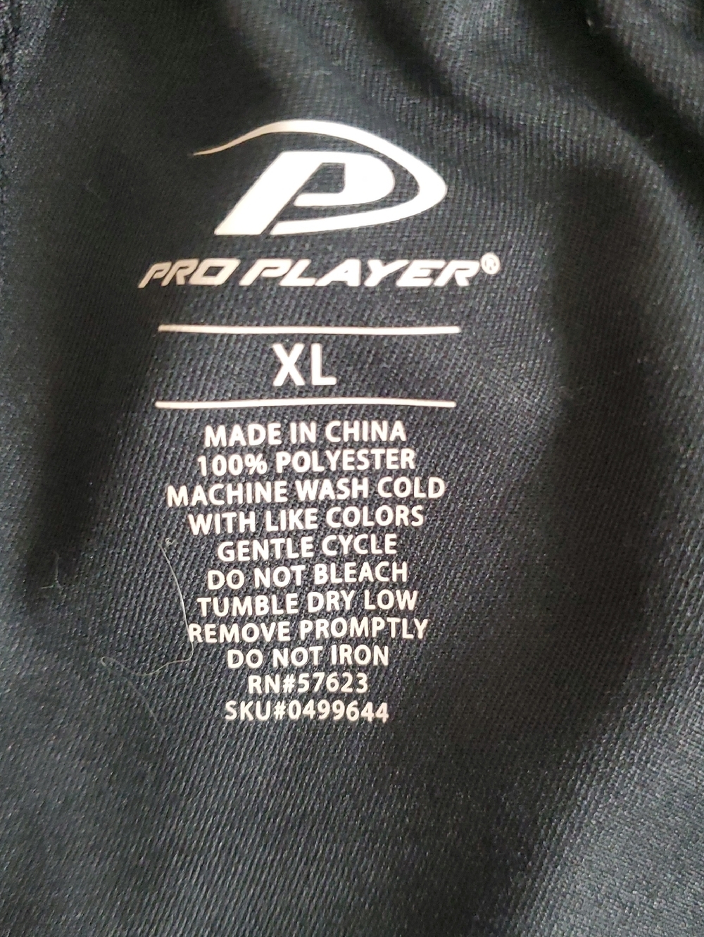 Pro Player Black Tee with White Logo - XL